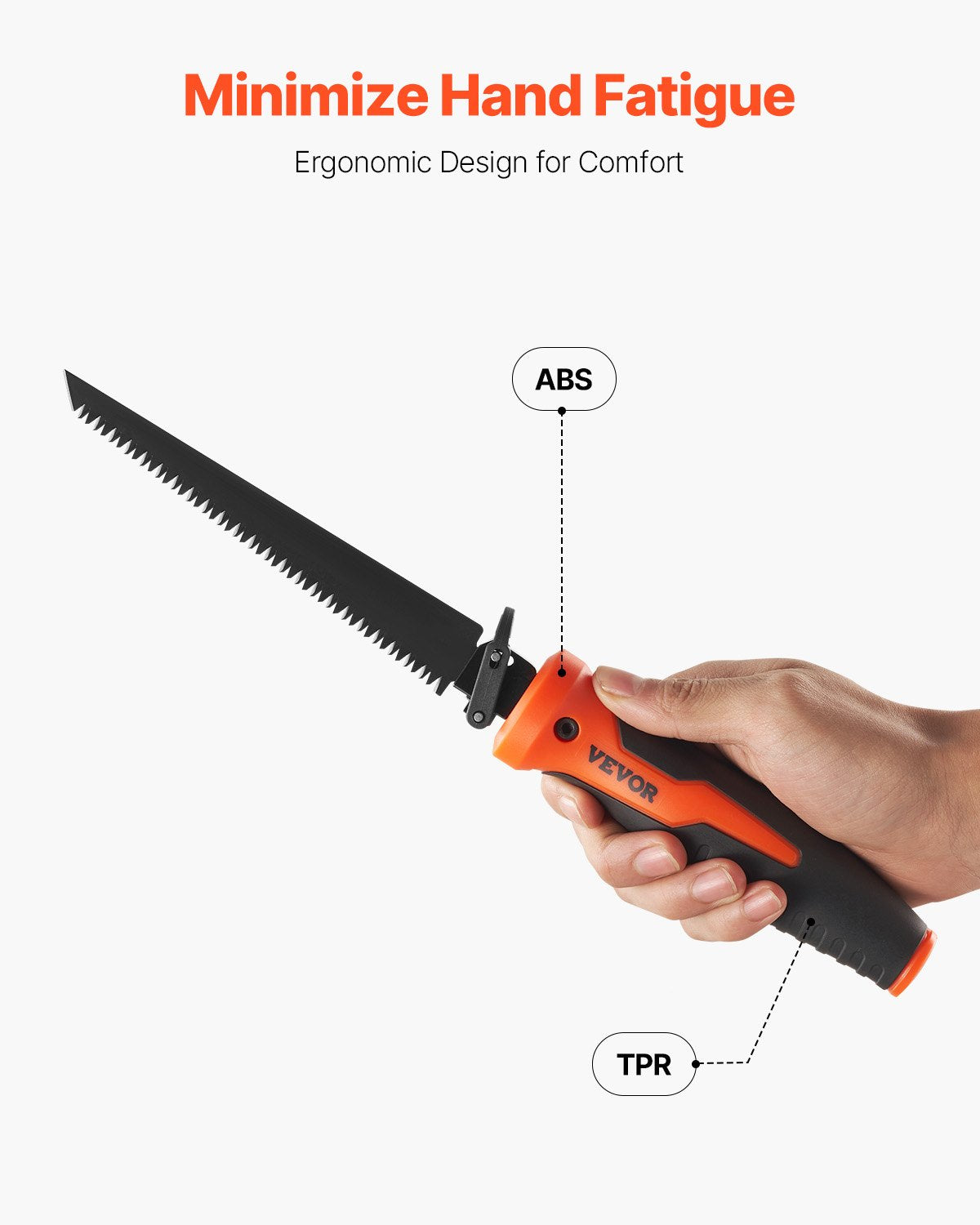 VEVOR Jab Saw, 6 in Keyhole Saw with Soft Grip Handle, 8-In-1 Multi-Blades Drywall Jab Saw, Sharp Jab Saw with Triple Ground Teeth, for Cutting Drywall Wood Metel Plastic Plywood Wallboard Thin Sheet - BKZDSKJ6YC002MCYHV0 - view 6