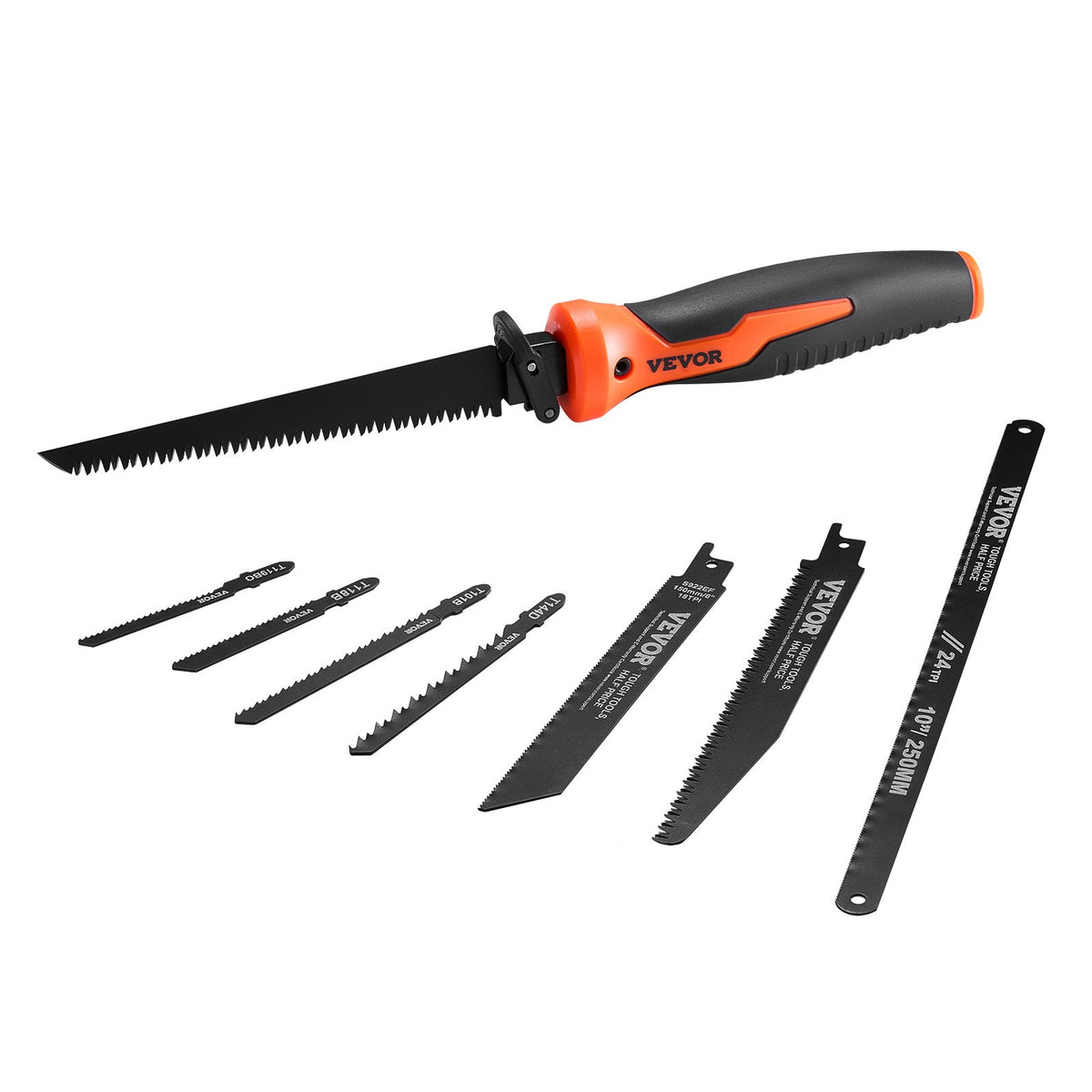 VEVOR Jab Saw, 6 in Keyhole Saw with Soft Grip Handle, 8-In-1 Multi-Blades Drywall Jab Saw, Sharp Jab Saw with Triple Ground Teeth, for Cutting Drywall Wood Metel Plastic Plywood Wallboard Thin Sheet - BKZDSKJ6YC002MCYHV0 - view 10