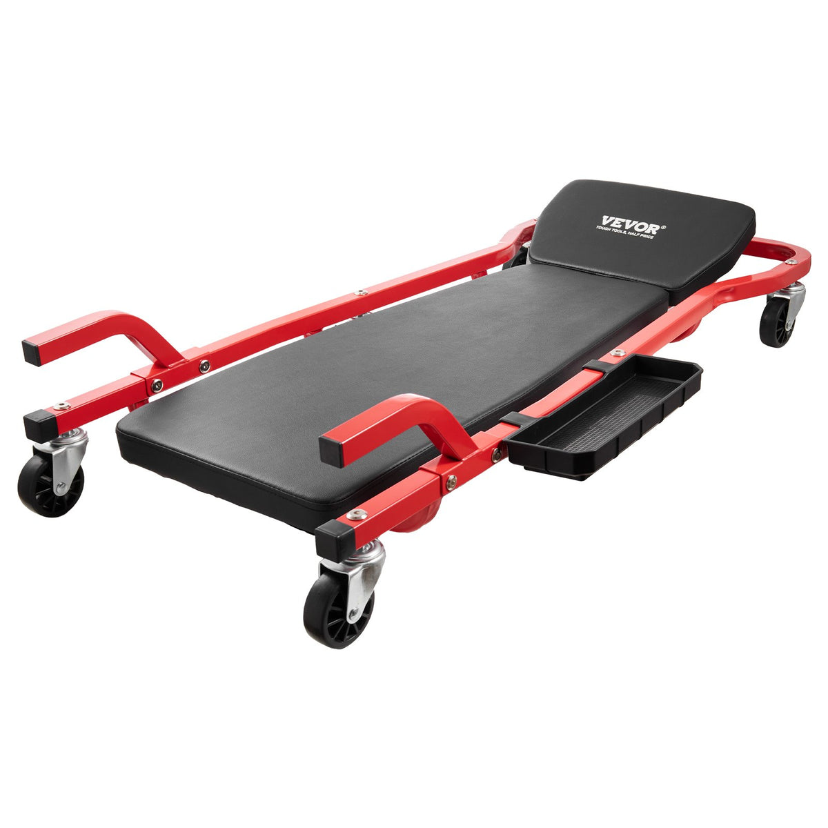 VEVOR Mechanic Garage Creeper, 44-Inch, 300 lbs Capacity Automotive Rolling Creeper with 6 Casters Adjustable Cushioned Headrest Tool Tray, Heavy Duty Steel Frame for Garages, Repair Shops, and DIY - BKZDXCTB44YCBV8A0V0 - view 1