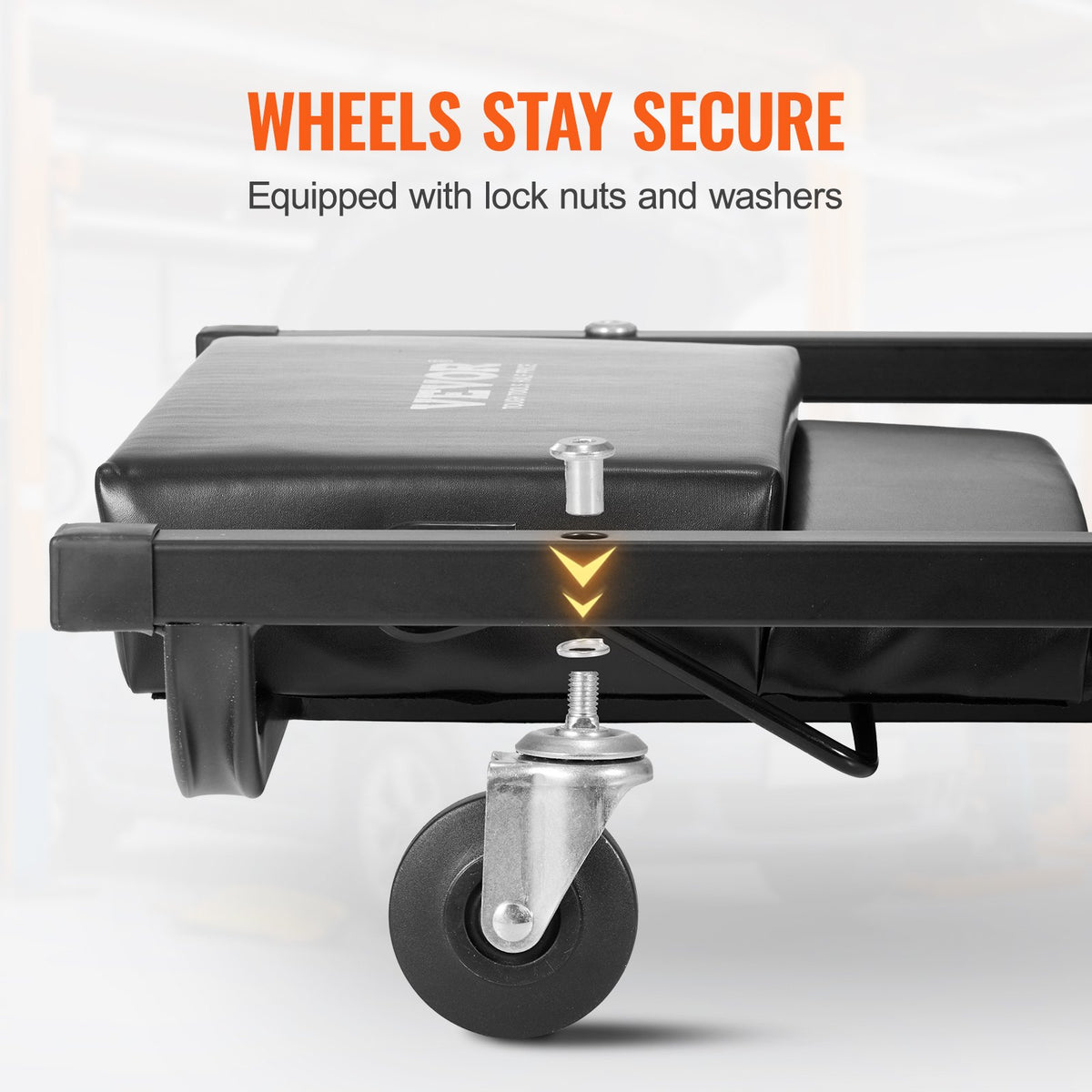 VEVOR Mechanic Garage Creeper, 40-Inch, 300 lbs Capacity Automotive Rolling Creeper with 6 Casters Adjustable Cushioned Headrest, Heavy Duty Steel Frame Low Profile for Garages, Repair Shops, and DIY - BKZDXCTBYXJ4ZXI52V0 - view 7