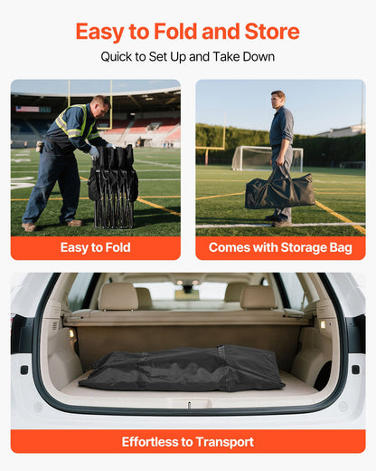 VEVOR Portable Folding Bench, 4 Seat Foldable Soccer Bench with Side Pockets and Carrying Bag, Lightweight Sideline Seating with Back Rest for Football, Baseball, Camping, Outdoor Events, Black - BKZDYDZY4SEAKI8OJ001V0 - view 5