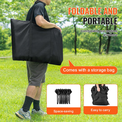 VEVOR Portable Folding Bench, 6 Seat Foldable Soccer Bench with Side Pockets and Carrying Bag, Lightweight 600D Oxford Fabric Sideline Seating, for Football, Baseball, Camping, Outdoor Events, Black - BKZDYDZYWKB6HC79QV0 - view 6