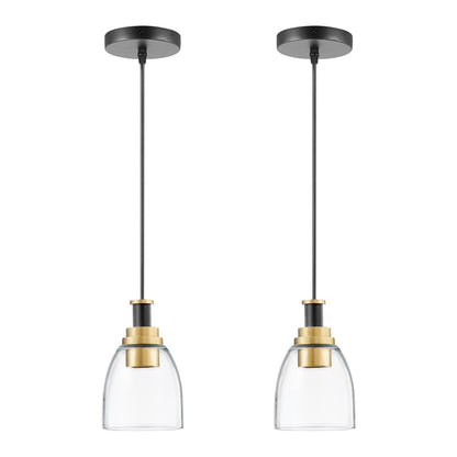 VEVOR 1-Light Pendant Light, 2 Pack, Kitchen Island Lights with Clear Glass Shade & Hanging Cord, Black and Gold Finish, Adjustable Height, Pendant Lighting for Bedroom, Hallway, Entryway, Kitchen - BLDDD2J0000067A62001V6 - view 10