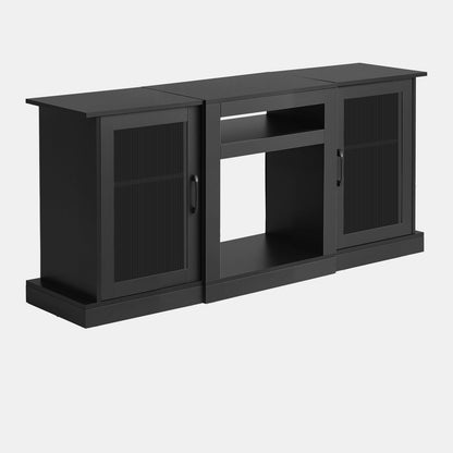 VEVOR TV Stand for TVs up to 65 inch, Modern Entertainment Center with Light Strip, Wooden TV Cabinet Storage with Glass Doors and Adjustable Shelves, Console Table for Living Room and Bedroom, Black - BLDSJ58INCHY225CM001V9 - view 10
