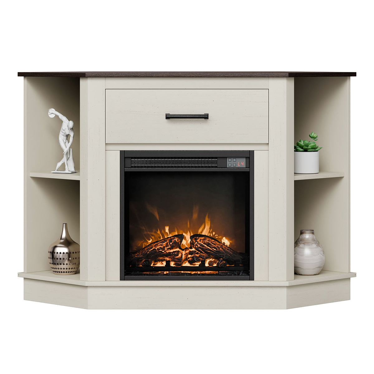VEVOR Fireplace TV Stand, Farmhouse Fireplace TV Stand for TVs up to 50 inch, Farmhouse Entertainment Center with 18 inch Fireplace & LED Lights, Electric Fireplaces with Storage Drawers & Cabinets - BLDSJJJ48CDSEISBX001V1 - view 10