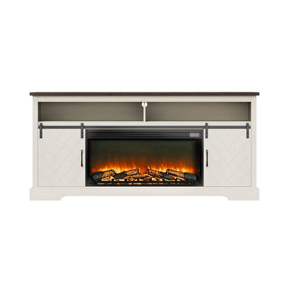 VEVOR Fireplace TV Stand, Farmhouse Fireplace TV Stand for TVs up to 80 inch, Farmhouse Entertainment Center with 36 inch Fireplace & LED Lights, Electric Fireplaces for Living Room Bedroom, White - BLDSJNSF70CDYQZB3001V1 - view 10