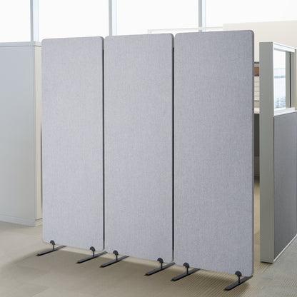 VEVOR 2FT Room Divider, 3 Panel PET Polyester Soundproof Room Screen, Folding Privacy Divider Portable Partition Divider for Room Separation, Freestanding Room Partitions for Office Study, Grey - BLFWFGQ3MB24LHWZRV0 - view 1