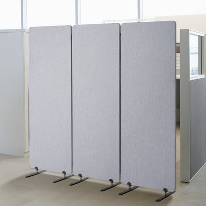 VEVOR 2FT Room Divider, 3 Panel PET Polyester Soundproof Room Screen, Folding Privacy Divider Portable Partition Divider for Room Separation, Freestanding Room Partitions for Office Study, Grey - BLFWFGQ3MB24LHWZRV0 - view 2