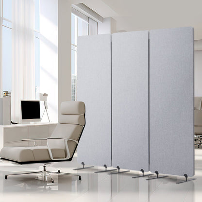 VEVOR 2FT Room Divider, 3 Panel PET Polyester Soundproof Room Screen, Folding Privacy Divider Portable Partition Divider for Room Separation, Freestanding Room Partitions for Office Study, Grey - BLFWFGQ3MB24LHWZRV0 - view 9