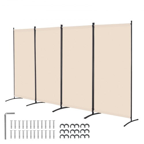 VEVOR Room Divider, 4 Panel Room Divider, Folding Privacy Screen and Portable Partition Divider for Room Separation, Freestanding Room Partitions for Office, Bedroom, Study, Beige - BLFWFGQ4MB348QKQ9V0 - view 2