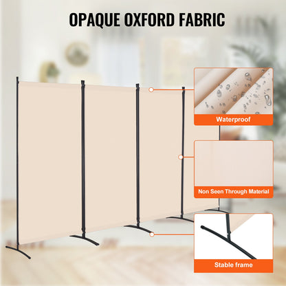 VEVOR Room Divider, 4 Panel Room Divider, Folding Privacy Screen and Portable Partition Divider for Room Separation, Freestanding Room Partitions for Office, Bedroom, Study, Beige - BLFWFGQ4MB348QKQ9V0 - view 4