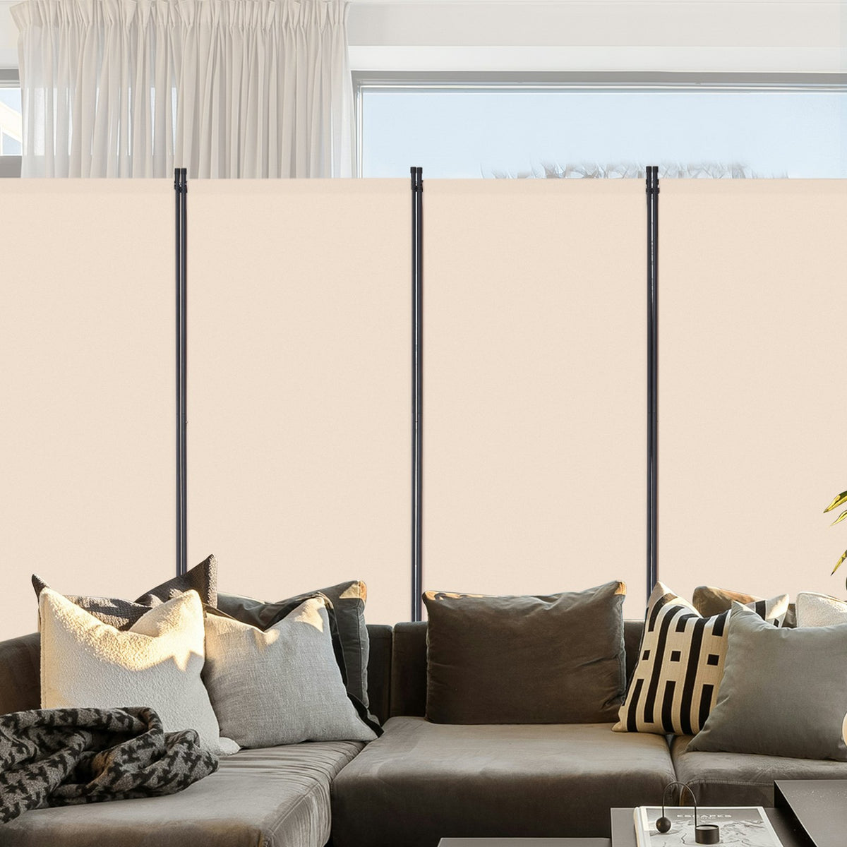 VEVOR Room Divider, 4 Panel Room Divider, Folding Privacy Screen and Portable Partition Divider for Room Separation, Freestanding Room Partitions for Office, Bedroom, Study, Beige - BLFWFGQ4MB348QKQ9V0 - view 9