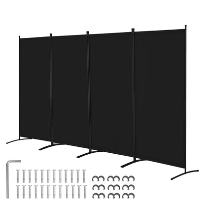 VEVOR Room Divider, 4 Panel Room Divider, Folding Privacy Screen and Portable Partition Divider for Room Separation, Freestanding Room Partitions for Office, Bedroom, Study, Black - BLFWFGQ4MB34BMP7JV0 - view 1