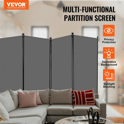 VEVOR Room Divider, 4 Panels Room Divider, Folding Privacy Screen and Portable Partition Divider for Room Separation, Freestanding Room Partitions for Office, Bedroom, Study, Grey - BLFWFGQ4MB34GAOCTV0 - view 3