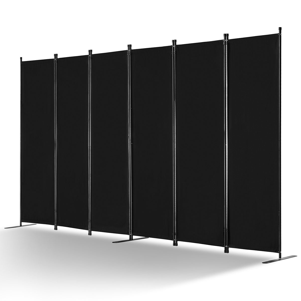 VEVOR Room Divider, 6 Panel Room Divider, Folding Privacy Screen and Portable Partition Divider for Room Separation, Freestanding Room Partitions for Office, Bedroom, Study, Black - BLFWFGQ6MB22N6CD6V0 - view 1