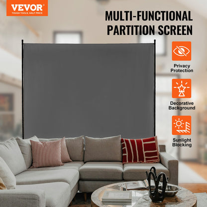 VEVOR Room Divider, Single Panel Room Divider, 6FT Privacy Screen Indoor, Partition Divider for Room Separation, Freestanding Room Divider Panel for Office, Bedroom, Grey - BLFWFGQDMB71E7SLUV0 - view 3
