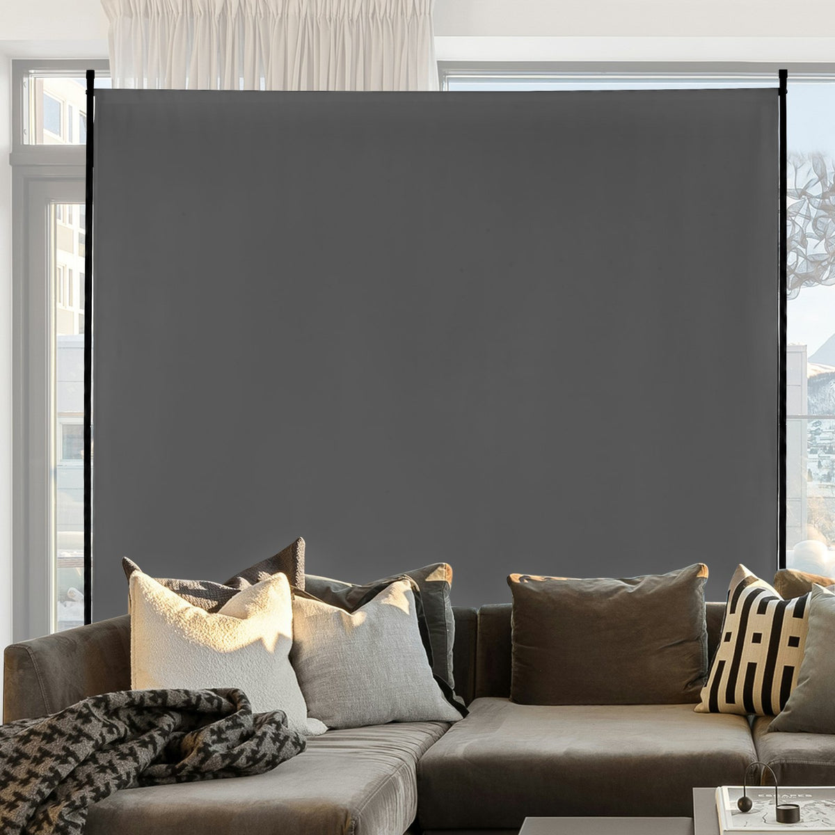 VEVOR Room Divider, Single Panel Room Divider, 6FT Privacy Screen Indoor, Partition Divider for Room Separation, Freestanding Room Divider Panel for Office, Bedroom, Grey - BLFWFGQDMB71E7SLUV0 - view 9