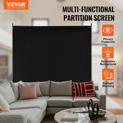 VEVOR Room Divider, Single Panel Room Divider, 6FT Privacy Screen Indoor, Partition Divider for Room Separation, Freestanding Room Divider Panel for Office, Bedroom, Black - BLFWFGQDMB71UFFM0V0 - view 3