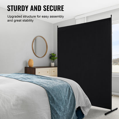 VEVOR Room Divider, Single Panel Room Divider, 6FT Privacy Screen Indoor, Partition Divider for Room Separation, Freestanding Room Divider Panel for Office, Bedroom, Black - BLFWFGQDMB71UFFM0V0 - view 5