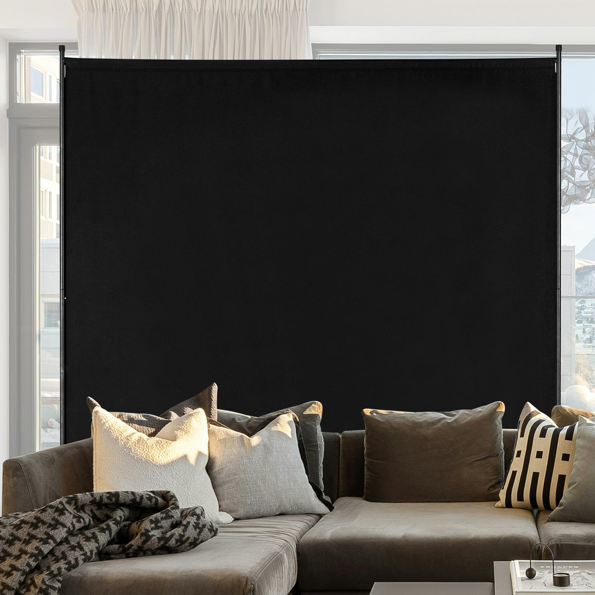VEVOR Room Divider, Single Panel Room Divider, 6FT Privacy Screen Indoor, Partition Divider for Room Separation, Freestanding Room Divider Panel for Office, Bedroom, Black - BLFWFGQDMB71UFFM0V0 - view 9