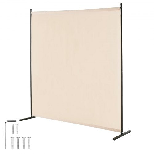 VEVOR Room Divider, Single Panel Room Divider, 6FT Privacy Screen Indoor, Partition Divider for Room Separation, Freestanding Room Divider Panel for Office, Bedroom, Beige - BLFWFGQDMB71XCNBQV0 - view 2