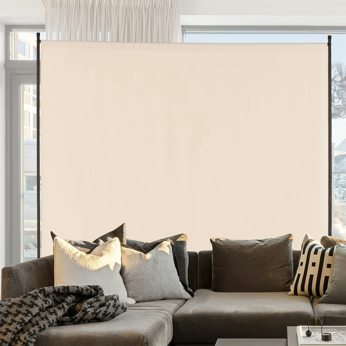 VEVOR Room Divider, Single Panel Room Divider, 6FT Privacy Screen Indoor, Partition Divider for Room Separation, Freestanding Room Divider Panel for Office, Bedroom, Beige - BLFWFGQDMB71XCNBQV0 - view 9