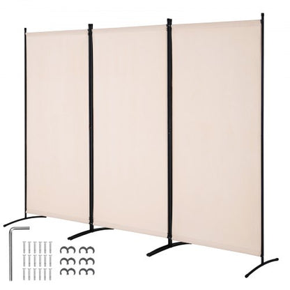 VEVOR Room Divider, 3 Panel Room Divider, Folding Privacy Screen and Portable Partition Divider for Room Separation, Freestanding Room Partitions for Office, Bedroom, Study, Beige - BLFWFGQSMB34AANASV0 - view 2