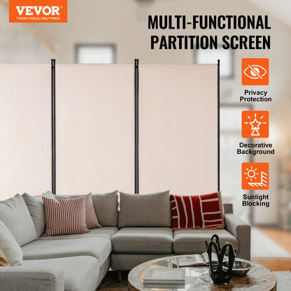 VEVOR Room Divider, 3 Panel Room Divider, Folding Privacy Screen and Portable Partition Divider for Room Separation, Freestanding Room Partitions for Office, Bedroom, Study, Beige - BLFWFGQSMB34AANASV0 - view 3