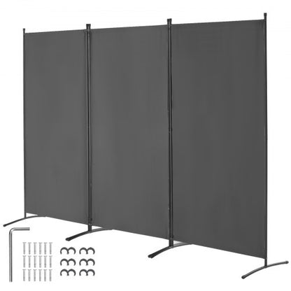 VEVOR Room Divider, 3 Panel Room Divider, Folding Privacy Screen and Portable Partition Divider for Room Separation, Freestanding Room Partitions for Office, Bedroom, Study, Grey - BLFWFGQSMB34LTQ1KV0 - view 2