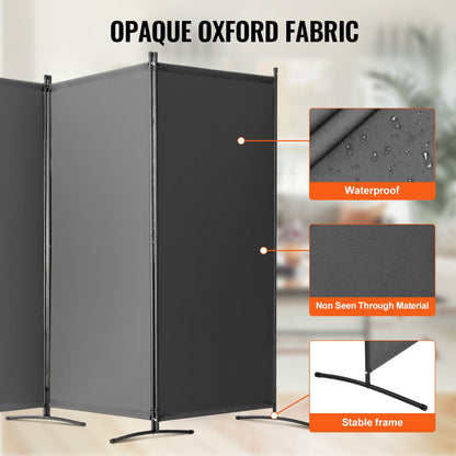VEVOR Room Divider, 3 Panel Room Divider, Folding Privacy Screen and Portable Partition Divider for Room Separation, Freestanding Room Partitions for Office, Bedroom, Study, Grey - BLFWFGQSMB34LTQ1KV0 - view 4