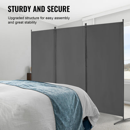 VEVOR Room Divider, 3 Panel Room Divider, Folding Privacy Screen and Portable Partition Divider for Room Separation, Freestanding Room Partitions for Office, Bedroom, Study, Grey - BLFWFGQSMB34LTQ1KV0 - view 5