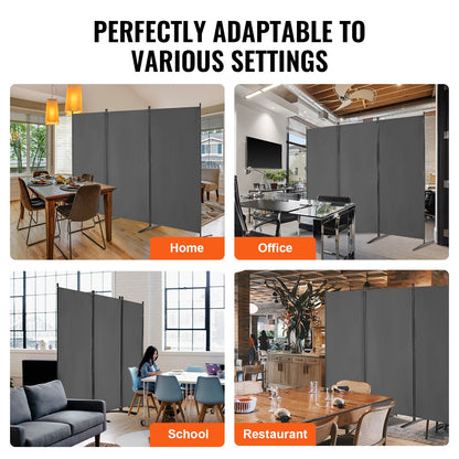 VEVOR Room Divider, 3 Panel Room Divider, Folding Privacy Screen and Portable Partition Divider for Room Separation, Freestanding Room Partitions for Office, Bedroom, Study, Grey - BLFWFGQSMB34LTQ1KV0 - view 7