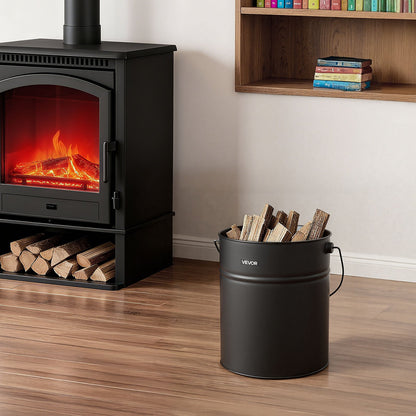 VEVOR Ash Bucket, 4 PCS with Lid, Shovel, Broom and Gloves, Metal Fireplace Charcoal Bucket and Ash Can, 4 GAL Large Capacity for Fireplace, Fire Pits, Wood Burning Stoves, Indoor and Outdoor - BLHT4JTDGYXTVHE1A001V0 - view 9