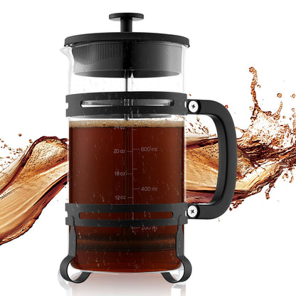 VEVOR French Press Coffee Maker, 34 Ounce 1 Liter Borosilicate Glass Coffee Press Tea Maker with Stainless Steel Filter, Large Glass French Presses Cold Brew for Camping Travel Home Kitchen, Silver - BLKFYHBLHS1LJILTH001V0 - view 1