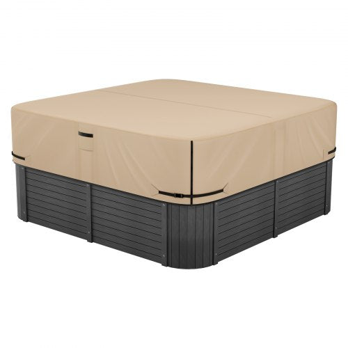 VEVOR Outdoor Hot Tub Cover, 90 x 90 x 20 Inch Weatherproof and Waterproof Hot Tub Cover Protector, 600D Heavy Duty Oxford Fabric and 950N Tearing Strength, Square Spa Covers for Hottub, Brown - BLKRSYGGL90WZZXFT001V0 - view 2
