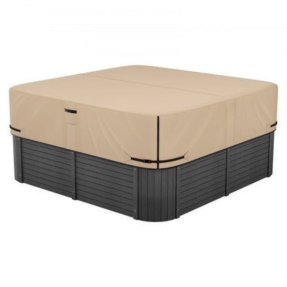 VEVOR Outdoor Hot Tub Cover, 90 x 90 x 20 Inch Weatherproof and Waterproof Hot Tub Cover Protector, 600D Heavy Duty Oxford Fabric and 950N Tearing Strength, Square Spa Covers for Hottub, Brown - BLKRSYGGL90WZZXFT001V0 - view 2