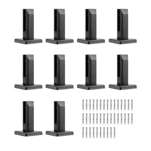 VEVOR Glass Clamp, 10 PCS Square Glass Railing Bracket for 0.31 "-0.47 " Tempered Glass, 304 Stainless Steel Glass Mounting Clamp, 0.12” Thick Glass Shelf Bracket for Balcony, Garden, Deck, Stair - BLLGJHSFXPT1QW8PAV0 - view 2