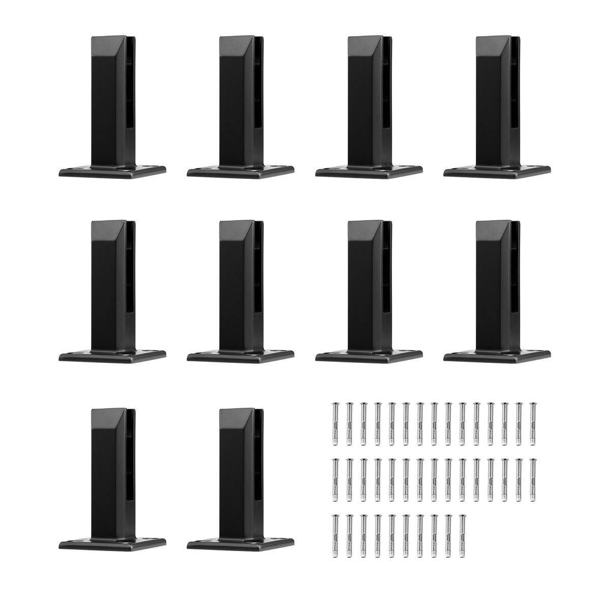 VEVOR Glass Clamp, 10 PCS Square Glass Railing Bracket for 0.31 "-0.47 " Tempered Glass, 304 Stainless Steel Glass Mounting Clamp, 0.12” Thick Glass Shelf Bracket for Balcony, Garden, Deck, Stair - BLLGJHSFXPT1QW8PAV0 - view 10