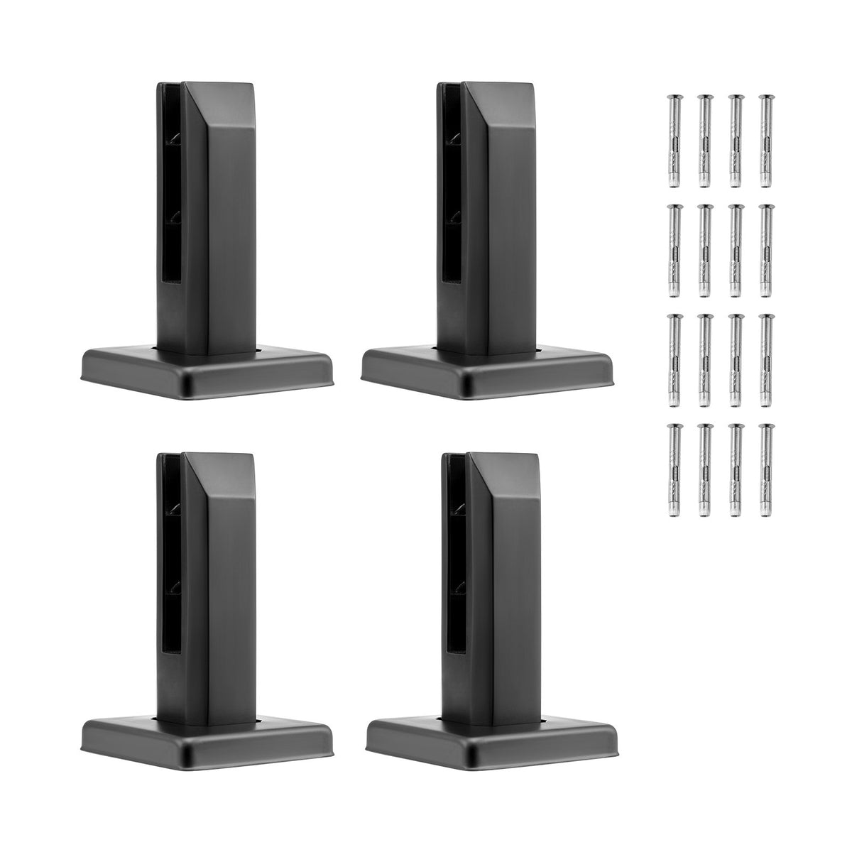 VEVOR Glass Clamp, 4 PCS Square Glass Railing Bracket for 0.31 "-0.47 " Tempered Glass, 304 Stainless Steel Glass Mounting Clamp, 0.12” Thick Glass Shelf Bracket for Balcony, Garden, Deck, Stair - BLLGJHSFXPT4A6L9GV0 - view 1