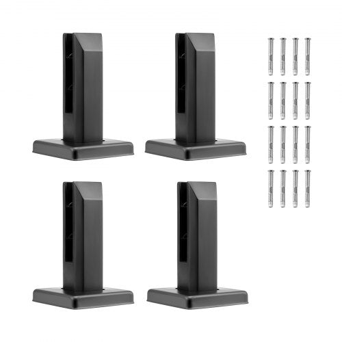 VEVOR Glass Clamp, 4 PCS Square Glass Railing Bracket for 0.31 "-0.47 " Tempered Glass, 304 Stainless Steel Glass Mounting Clamp, 0.12” Thick Glass Shelf Bracket for Balcony, Garden, Deck, Stair - BLLGJHSFXPT4A6L9GV0 - view 2
