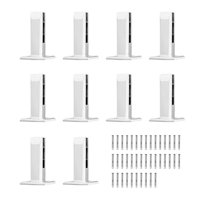 VEVOR Glass Clamp, 10 PCS Square Glass Railing Bracket for 0.31 "-0.47 " Tempered Glass, 304 Stainless Steel Glass Mounting Clamp, 0.12” Thick Glass Shelf Bracket for Balcony, Garden, Stair, Silver - BLLGJYSFXLS1T8ECRV0 - view 10