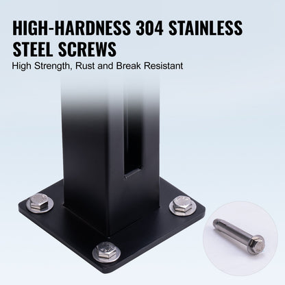 VEVOR Glass Clamp, 41.34" Height Glass Railing Bracket for 0.39 "-0.47 " Thickness Tempered Glass, 304 Stainless Steel Glass Mounting Clamp, Glass Shelf Bracket for Balcony, Garden, Deck, Stair, Black - BLLGZHS105CM0PM4VV0 - view 7