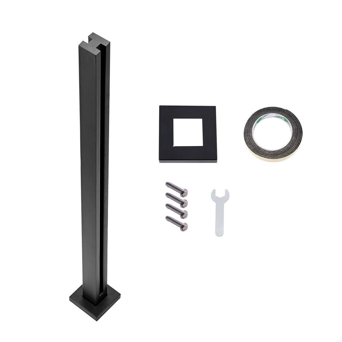 VEVOR Glass Clamp, 41.34" Height Glass Railing Bracket for 0.39 "-0.47 " Thickness Tempered Glass, 304 Stainless Steel Glass Mounting Clamp, Glass Shelf Bracket for Balcony, Garden, Deck, Stair, Black - BLLGZHS105CM0PM4VV0 - view 10