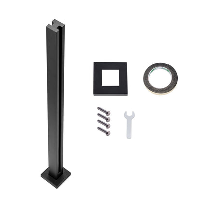 VEVOR Glass Clamp, 41.34" Height Glass Railing Bracket for 0.39 "-0.47 " Thickness Tempered Glass, 304 Stainless Steel Glass Mounting Clamp, Glass Shelf Bracket for Balcony, Garden, Deck, Stair, Black - BLLGZHS105CM0PM4VV0 - view 10