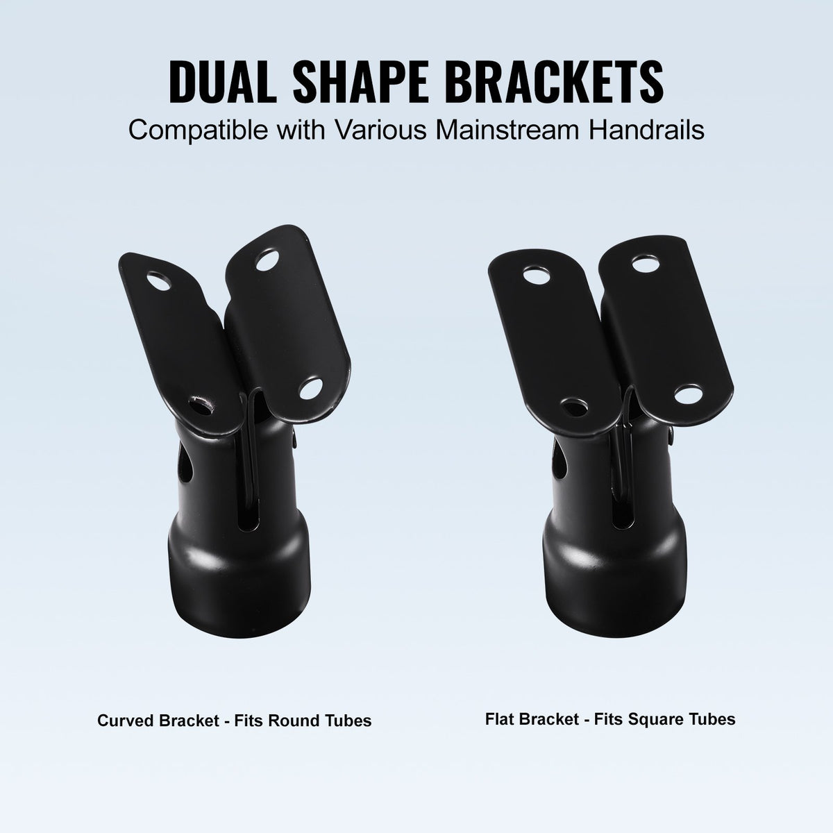 VEVOR Glass Clamp, 35.83" Height Glass Railing Bracket for 0.39 "-0.47 " Thickness Tempered Glass, 304 Stainless Steel Glass Mounting Clamp, Glass Shelf Bracket for Balcony, Garden, Deck, Stair, Black - BLLGZHS85CM17TL07V0 - view 7