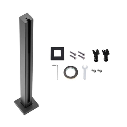 VEVOR Glass Clamp, 35.83" Height Glass Railing Bracket for 0.39 "-0.47 " Thickness Tempered Glass, 304 Stainless Steel Glass Mounting Clamp, Glass Shelf Bracket for Balcony, Garden, Deck, Stair, Black - BLLGZHS85CM17TL07V0 - view 10