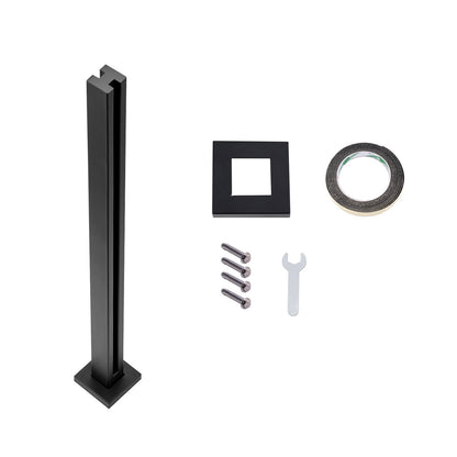 VEVOR Glass Clamp, 37.4" Height Glass Railing Bracket for 0.39 "-0.47 " Thickness Tempered Glass, 304 Stainless Steel Glass Mounting Clamp, Glass Shelf Bracket for Balcony, Garden, Deck, Stair, Black - BLLGZHS95CM1MKWL1V0 - view 10