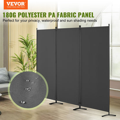 VEVOR Room Divider, 3 Panel Room Dividers and Folding Privacy Screens, Fabric Partition Room Dividers for Office, Bedroom, Dining Room, Study, Freestanding, Gray - BLPF102X71IN5VRY6V0 - view 3