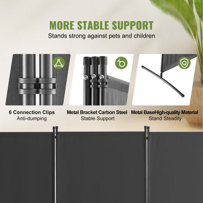 VEVOR Room Divider, 3 Panel Room Dividers and Folding Privacy Screens, Fabric Partition Room Dividers for Office, Bedroom, Dining Room, Study, Freestanding, Gray - BLPF102X71IN5VRY6V0 - view 4