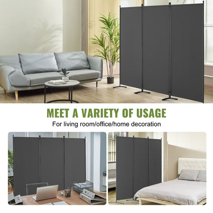 VEVOR Room Divider, 3 Panel Room Dividers and Folding Privacy Screens, Fabric Partition Room Dividers for Office, Bedroom, Dining Room, Study, Freestanding, Gray - BLPF102X71IN5VRY6V0 - view 7